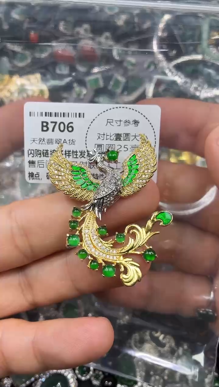 颈饰未镶嵌翡翠B706胸针 基地