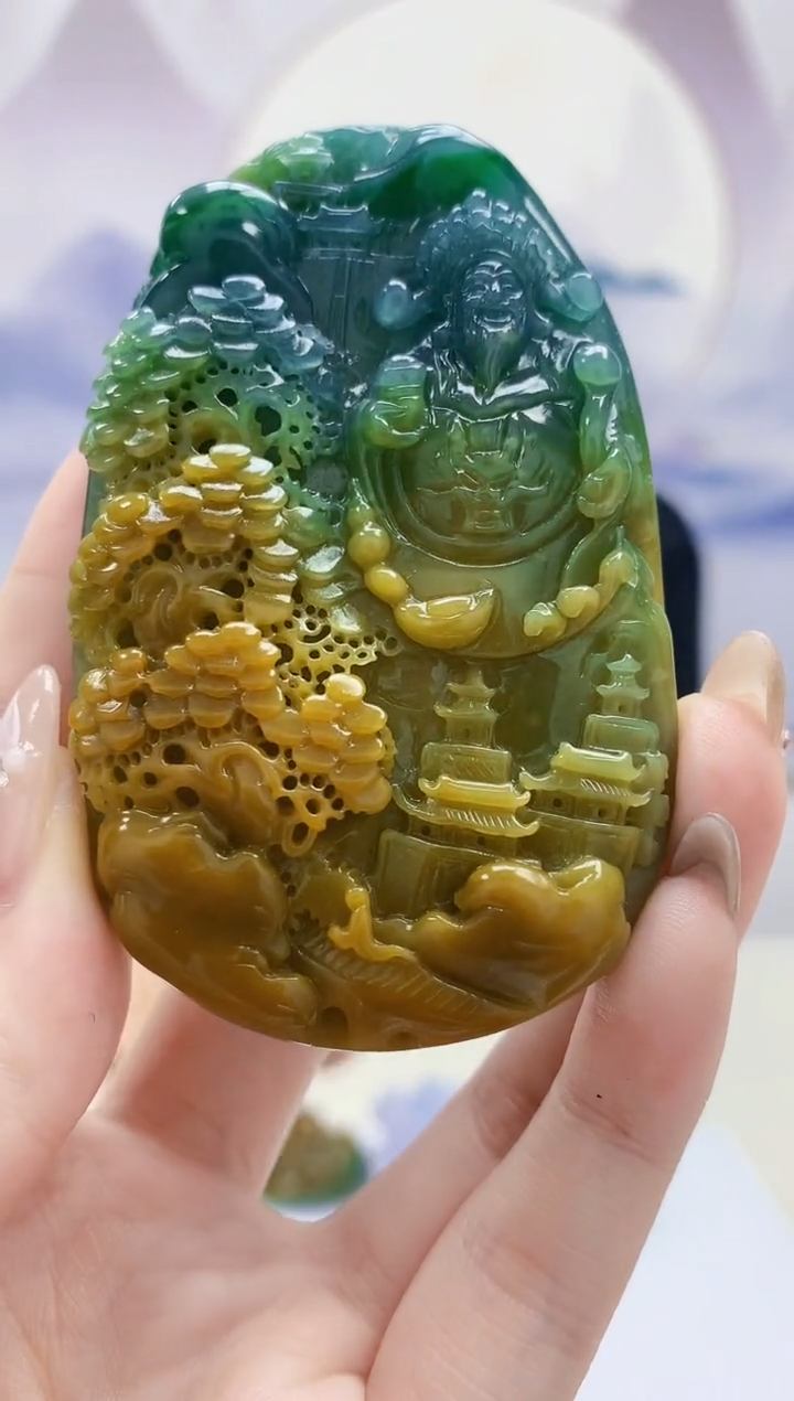 定制翡翠未镶嵌4969jw-毛货挂件86