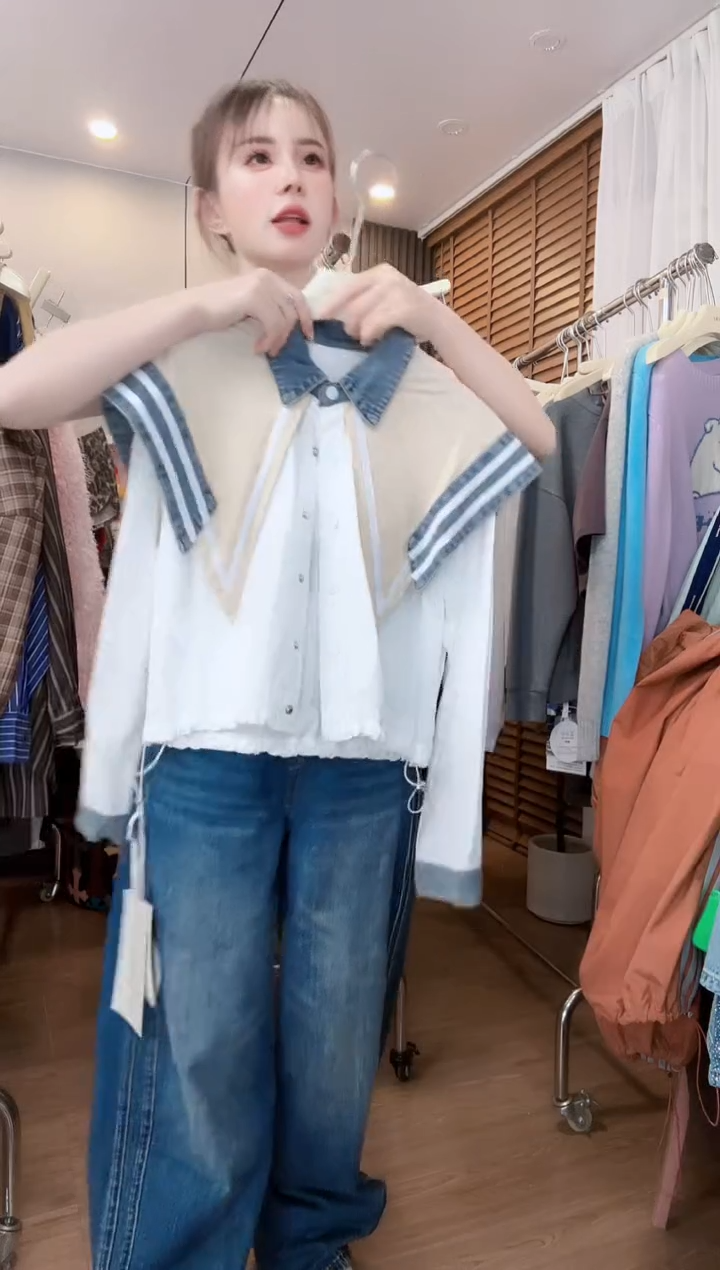 白色海军领长袖长袖