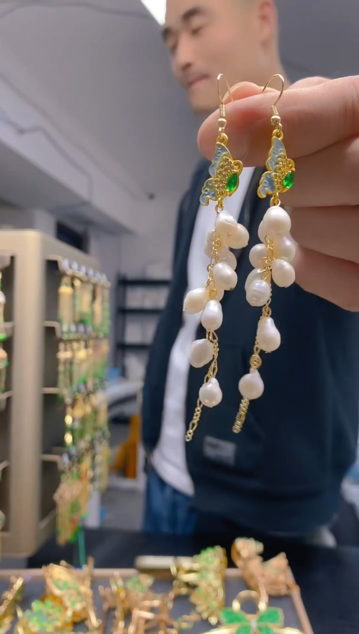 【闪购商品】淡水珍珠耳饰合金0386珍珠饰品