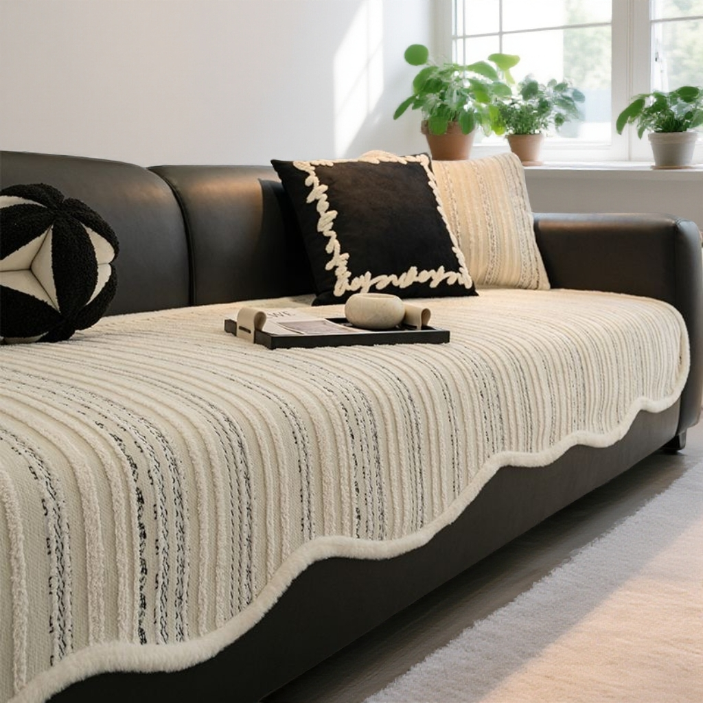 【中古竖条】雪尼尔面料，幅宽2.8米，高品质，单布料