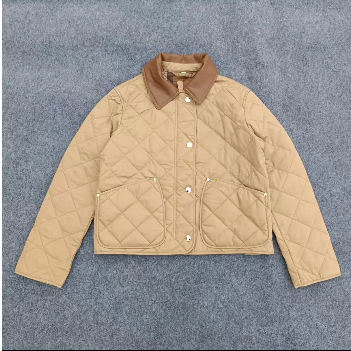 秋冬新款女保暖休闲短款菱格雪丽棉服-VM25464
