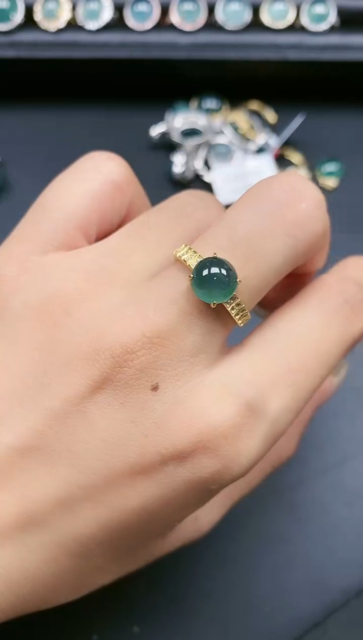 翡翠戒指银S925镶嵌11111