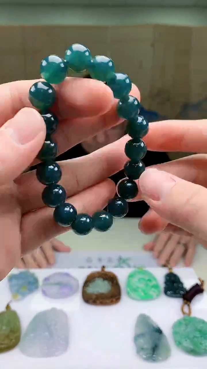 【闪购商品】定制翡翠未镶嵌5152bb-毛货手串79