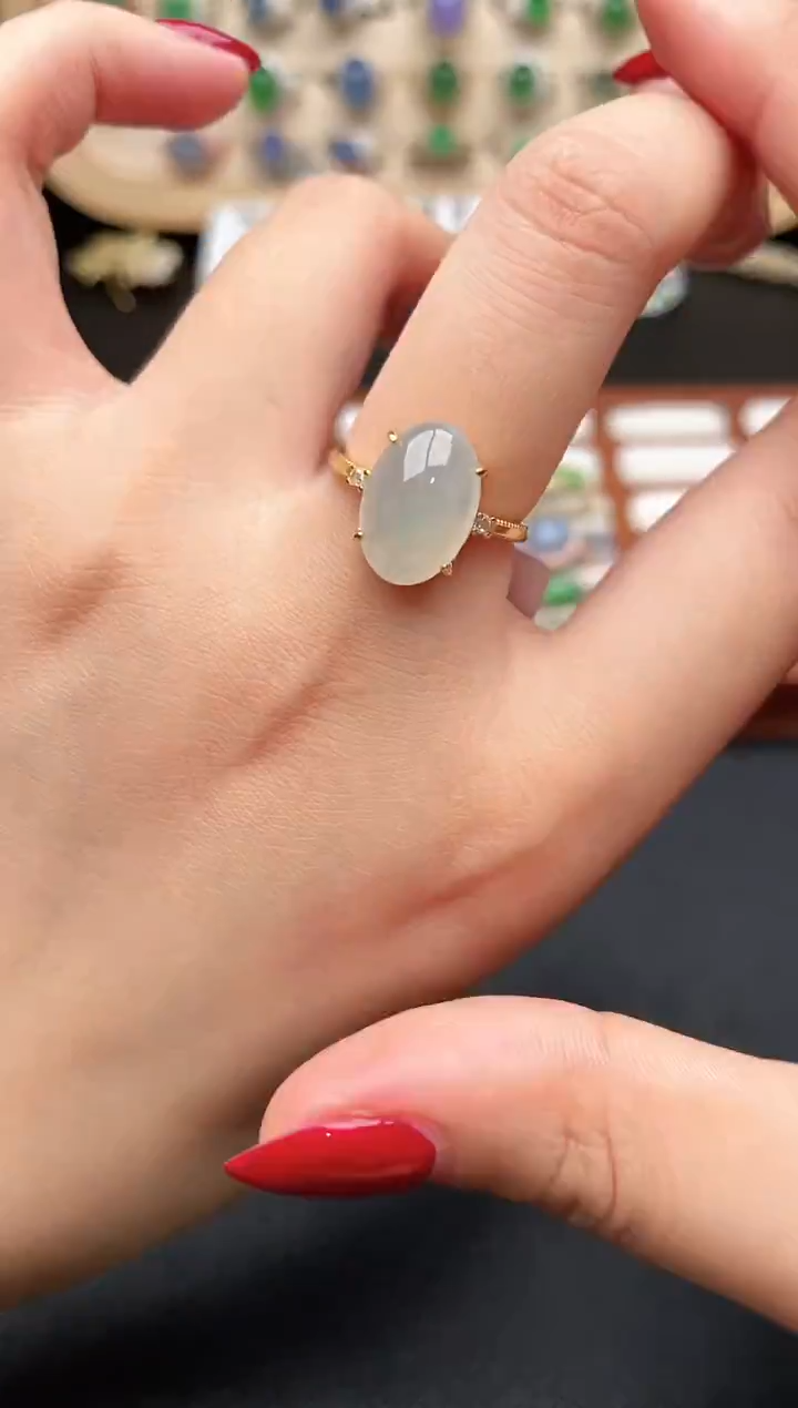 未镶嵌戒指翡翠一物一证一礼盒