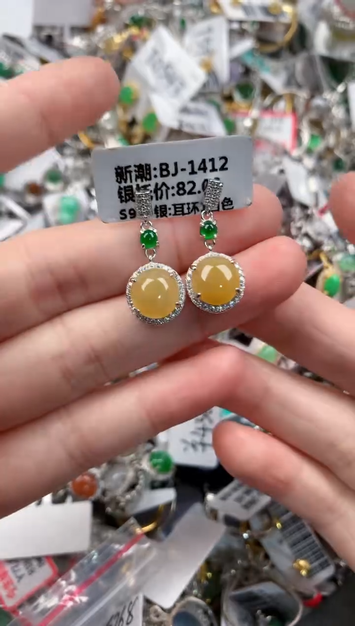 银S925镶嵌戒指翡翠12-12-12     1