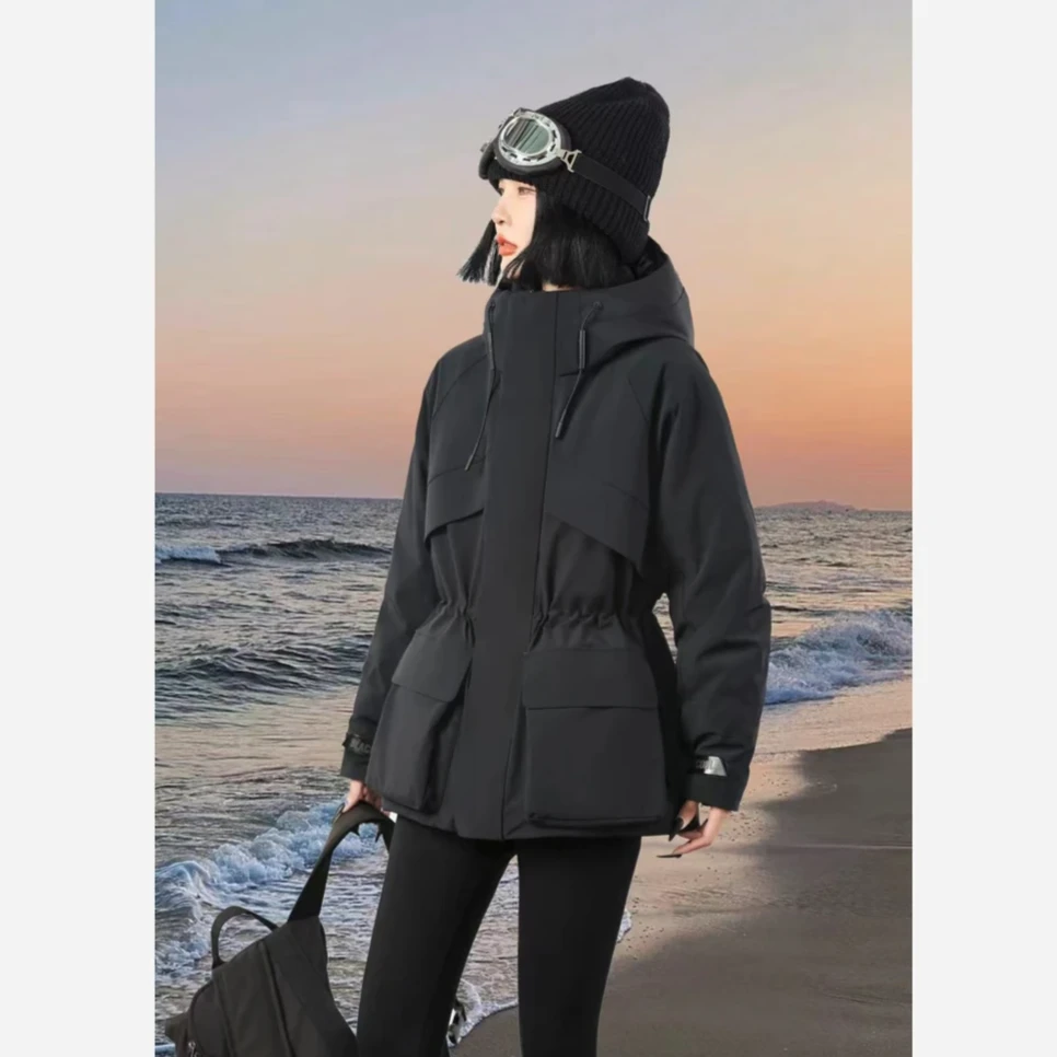 【明星同款】风壳4.0   鹅绒户外收腰时尚百搭中长女款羽绒服606