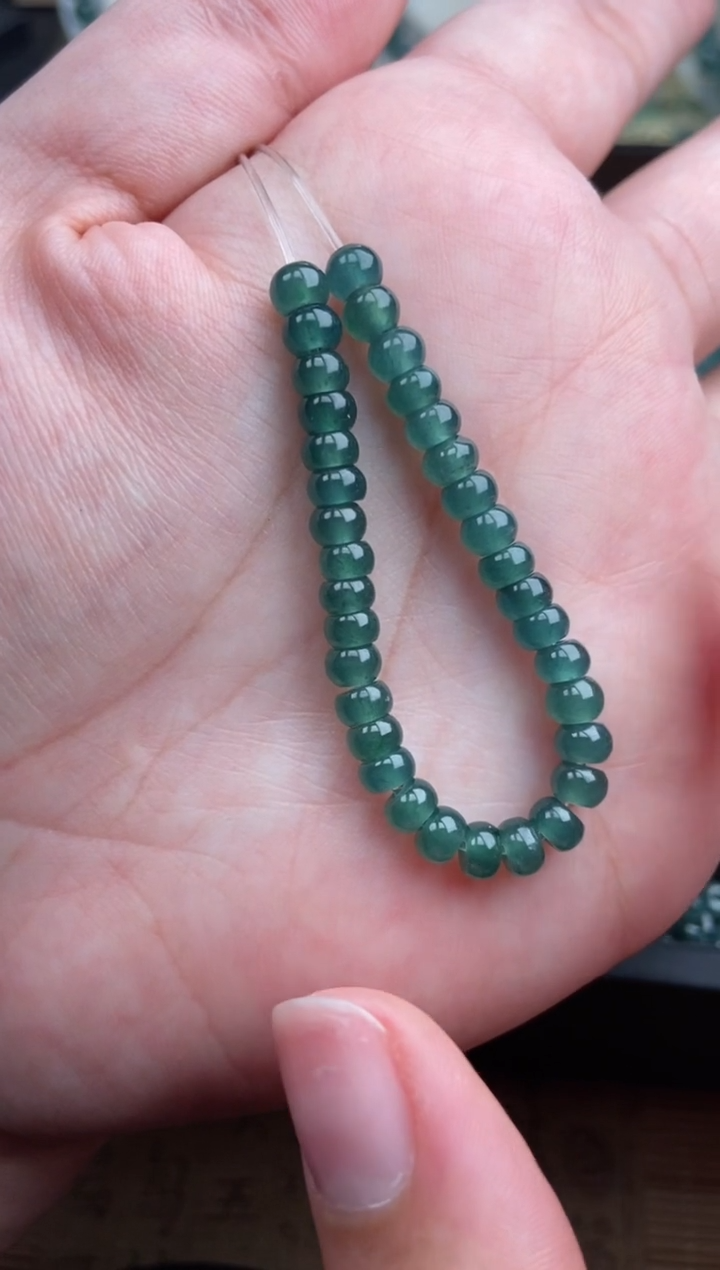 【闪购商品】翡翠手链未镶嵌算盘珠深色