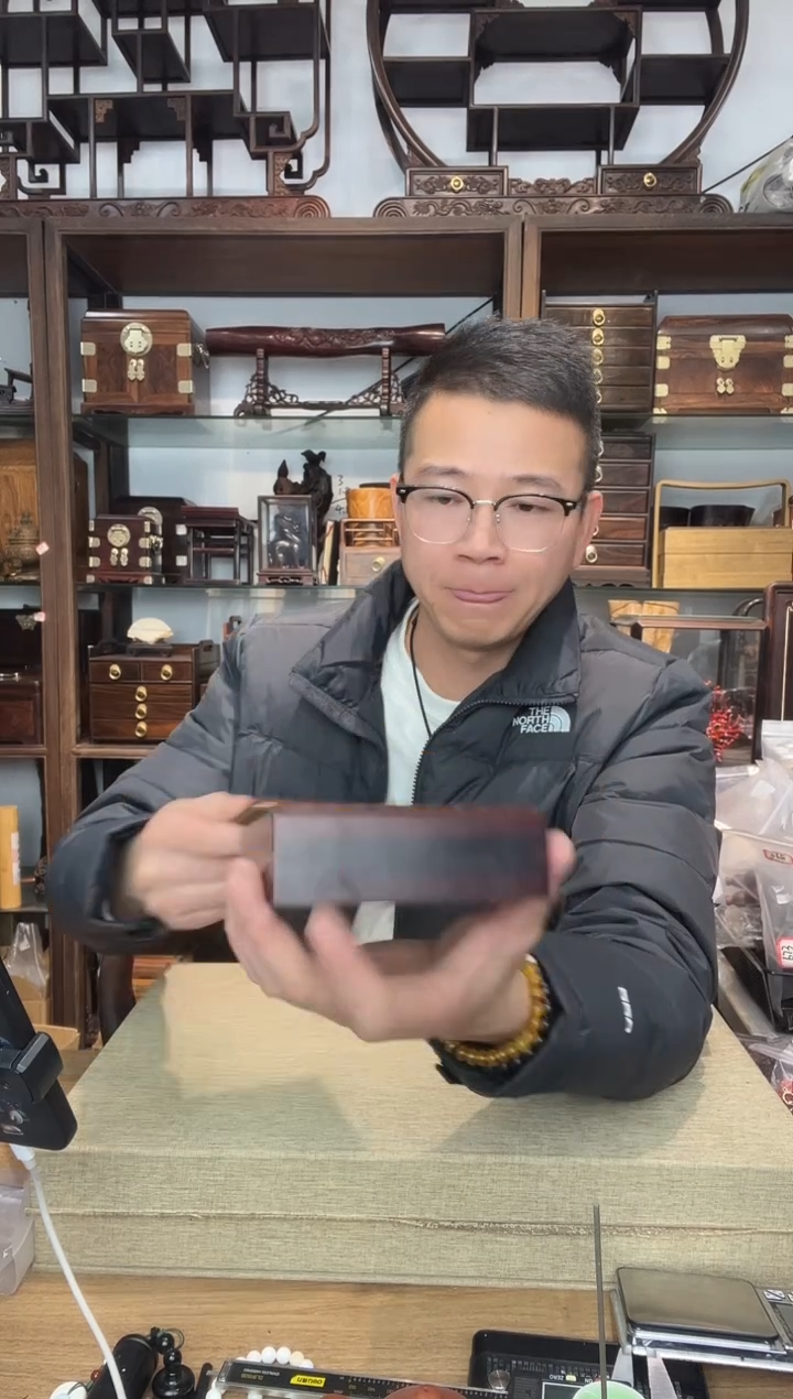 乌木类书架312红酸枝竹节手串盒