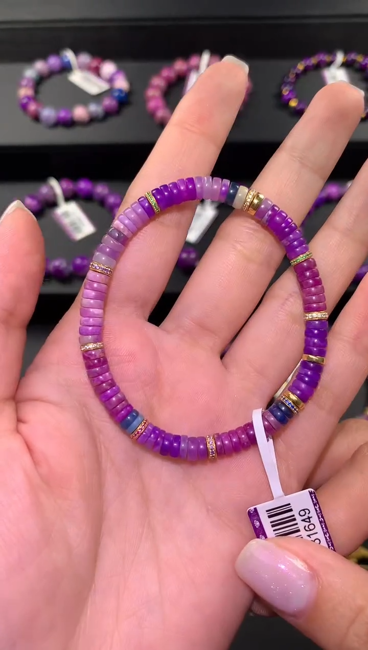 18K金镶嵌苏纪石（舒俱来）.手串