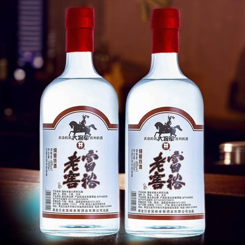 富裕老窖大将军60度白酒1000ml*2瓶/箱纯粮烧酒60度1000ml