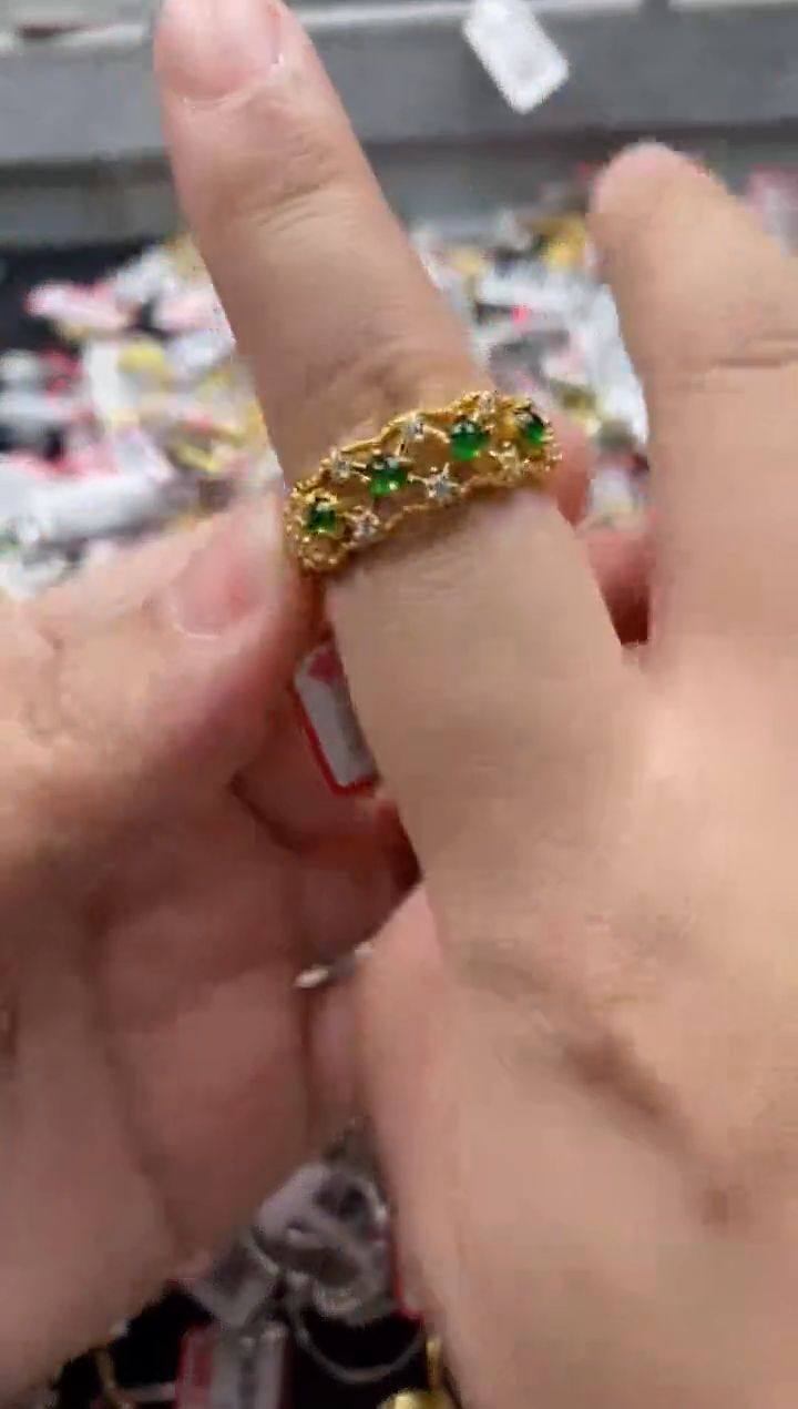 【闪购商品】翡翠戒指银S925镶嵌666666---3+++