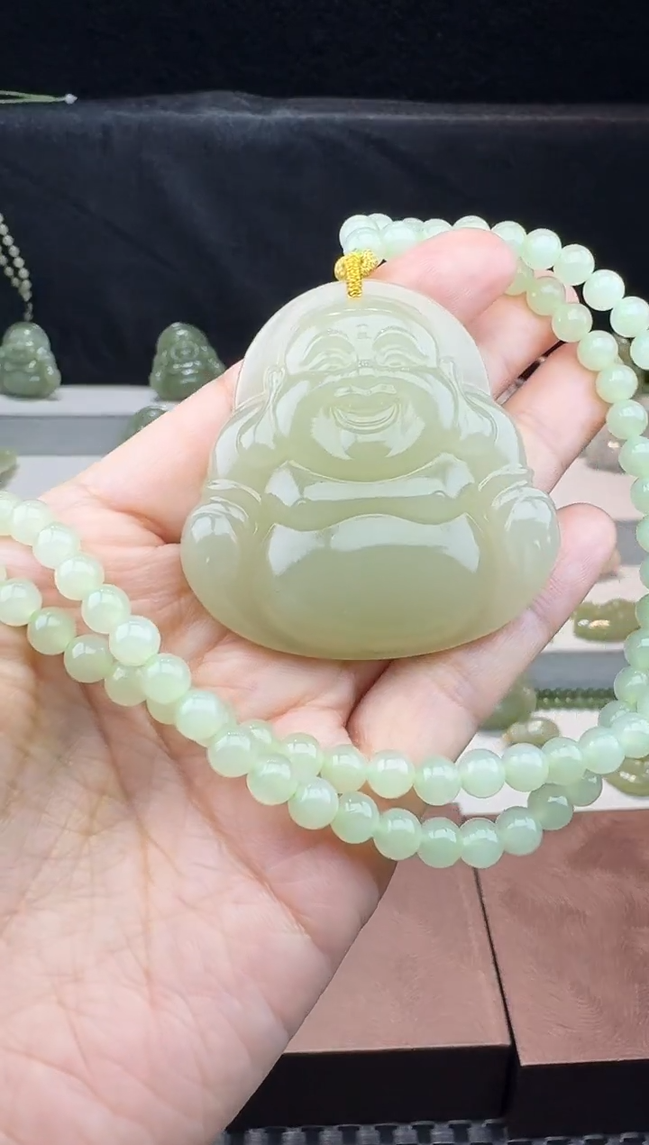 【闪购商品】和田玉颈饰未镶嵌50蜂蜜水佛公