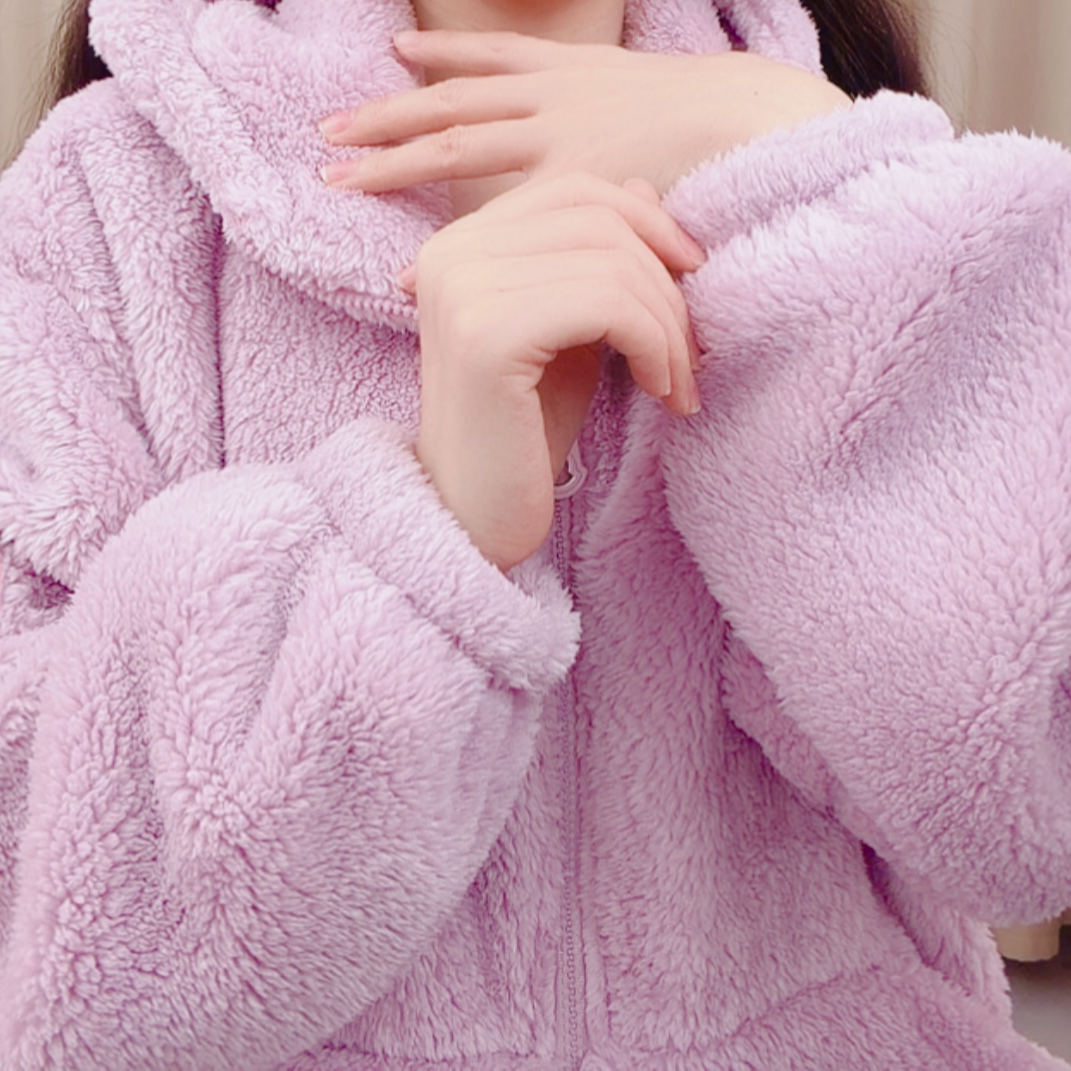 【高定款】冬新款女士加厚保暖绒家居服加绒可外穿北极绒睡衣大码NN