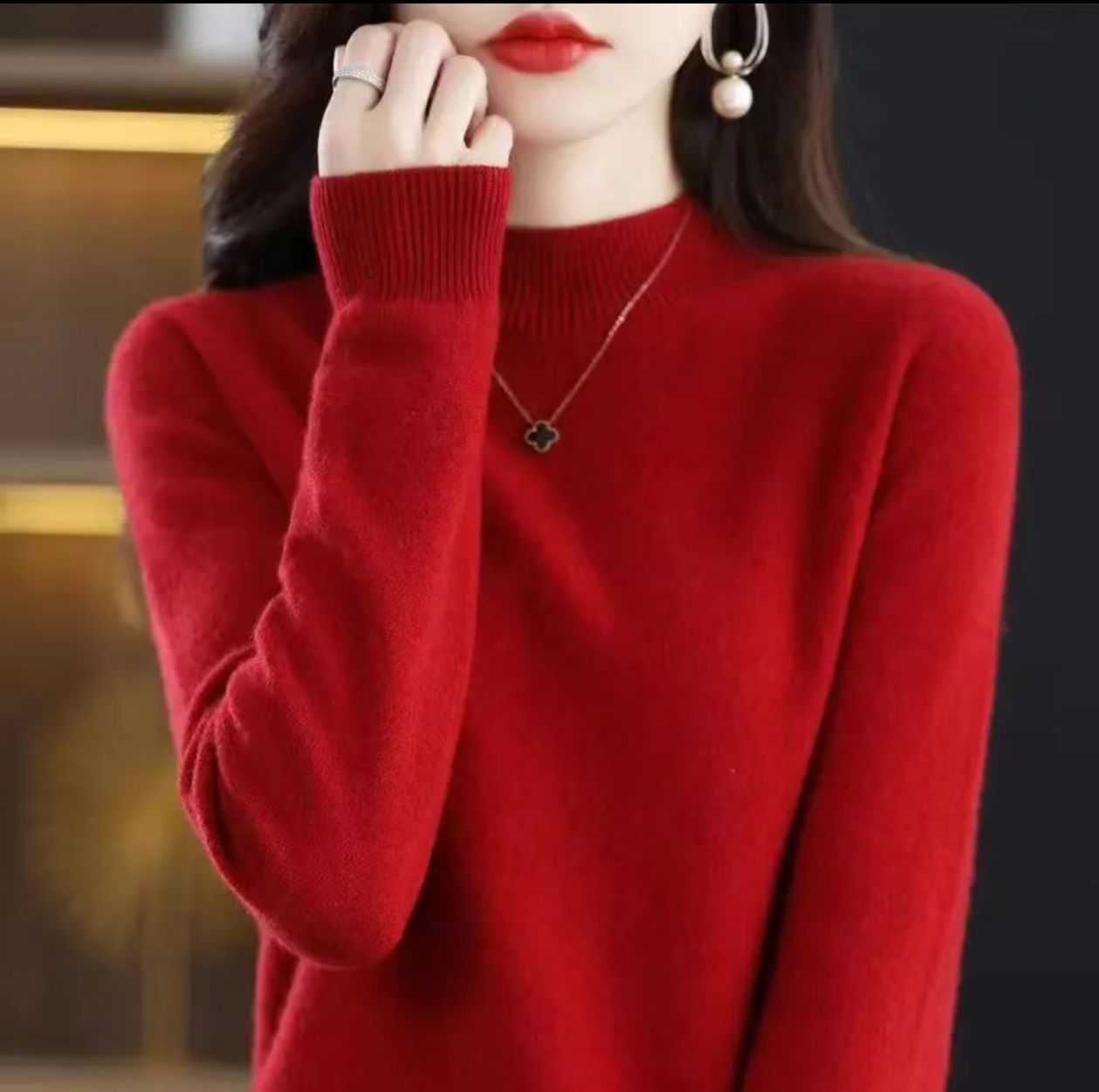 【100%羊毛】断码清仓！版新款打底针织套头宽松修身毛衣88692