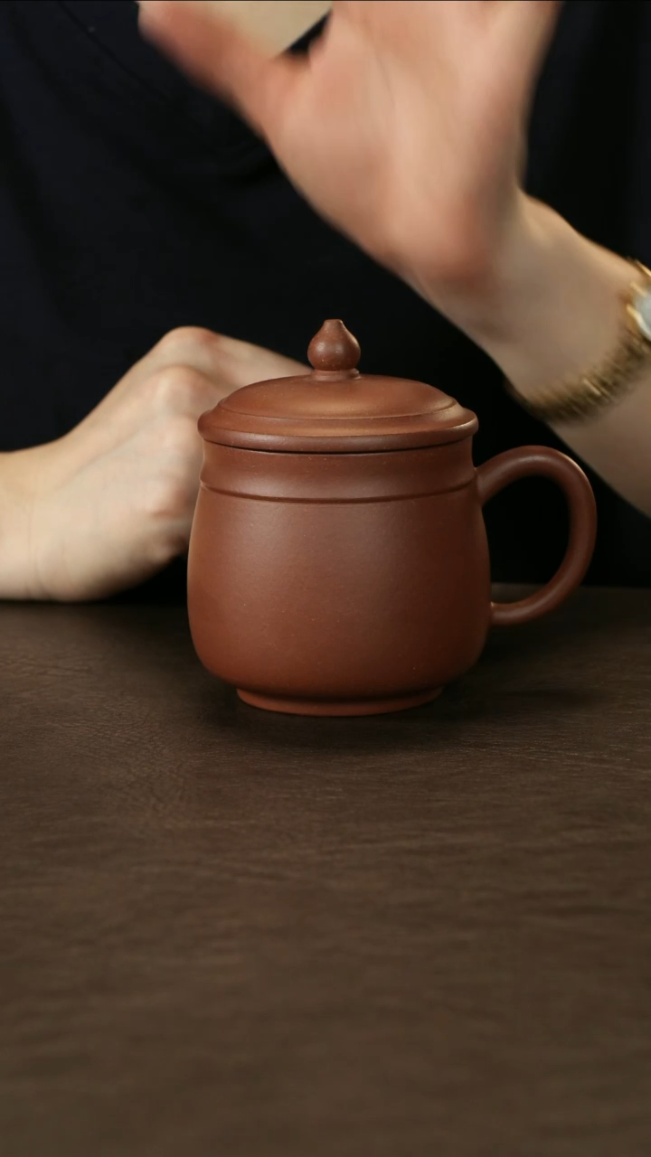 茶杯紫砂底槽清 小盖杯 约200cc