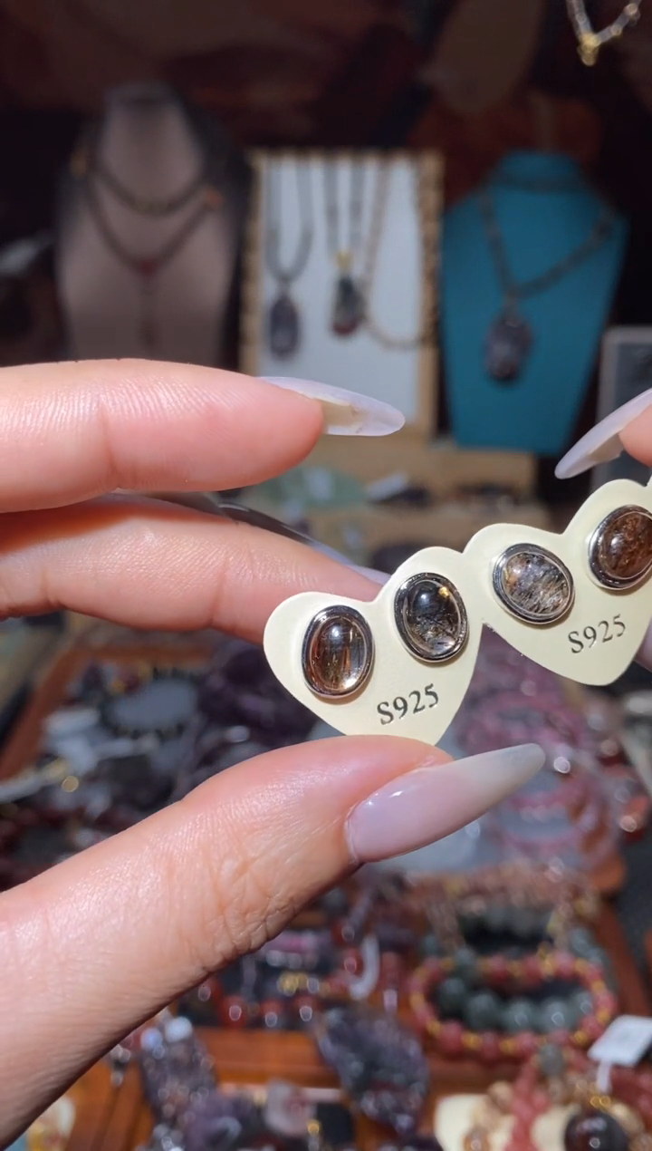 【闪购商品】水晶耳饰未镶嵌黑金超七15