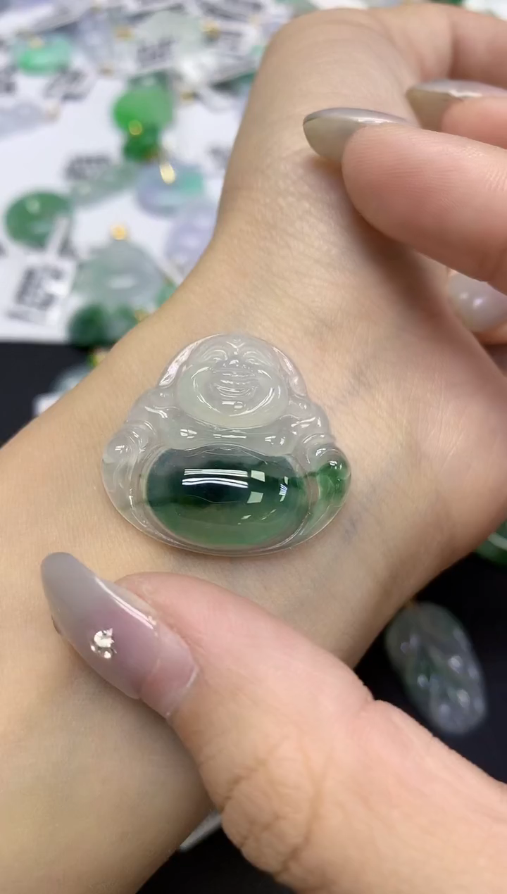 颈饰未镶嵌翡翠天然缅甸翡翠A货百元以上9元证书费自理