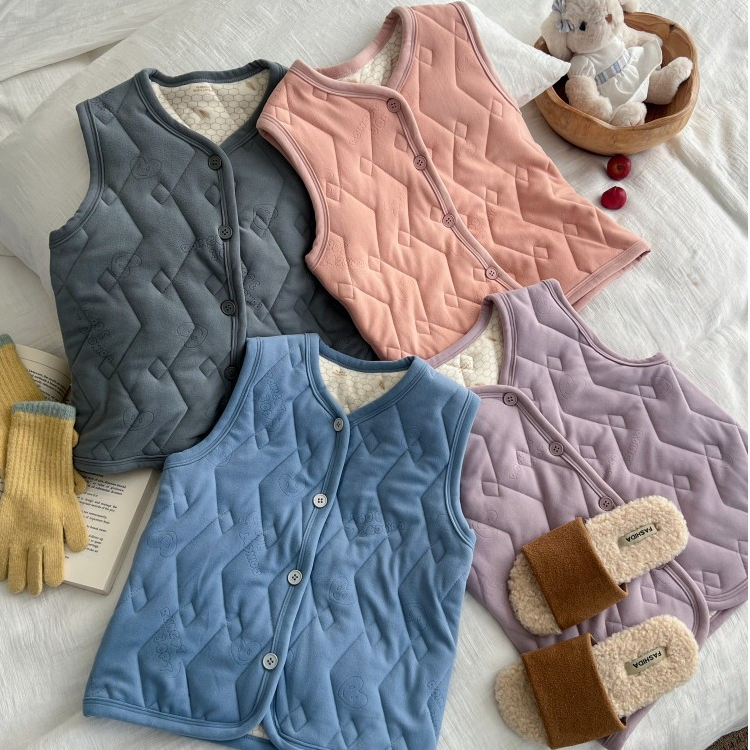 【绵羊毛填充】女童三层加厚保暖马甲儿童校服内搭马甲25H001