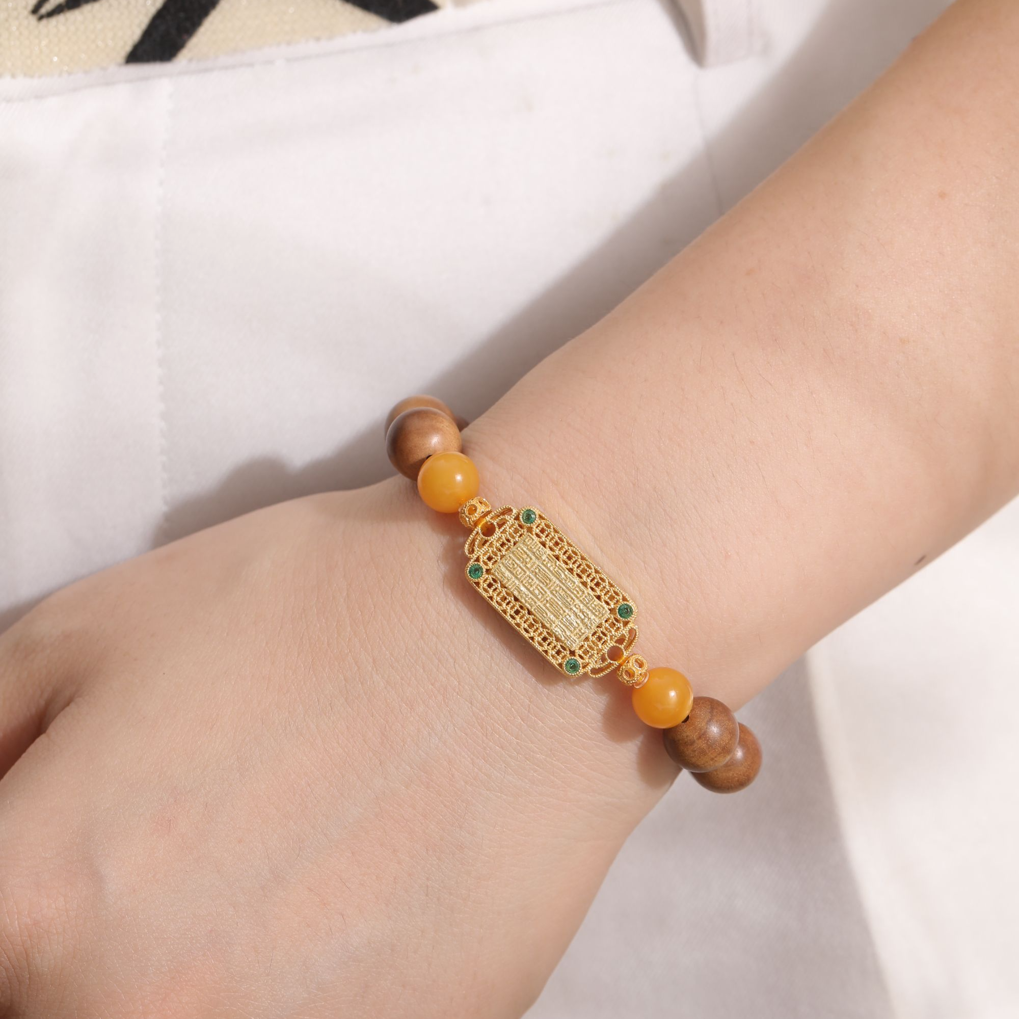 【平安宝玺】老山檀单圈8mm手链