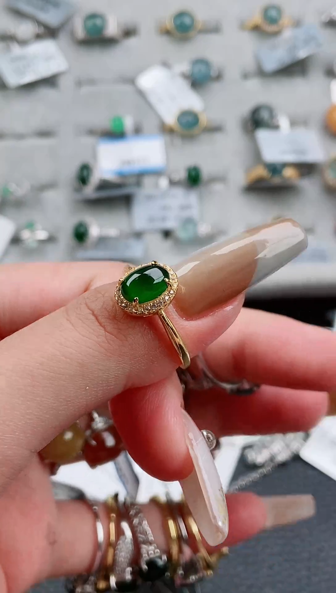 【闪购商品】翡翠戒指银S925镶嵌戒指258