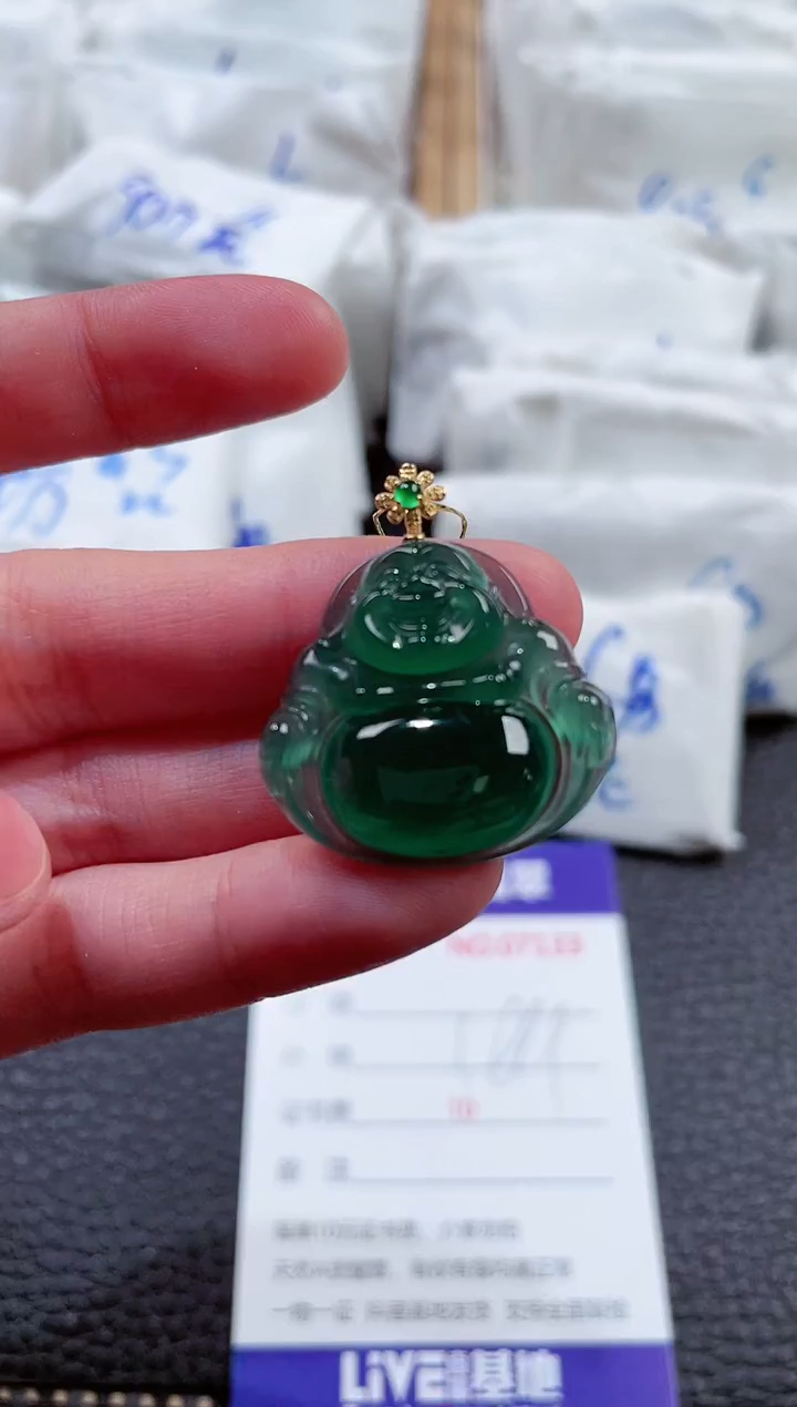 【闪购商品】翡翠颈饰18K金镶嵌00007133