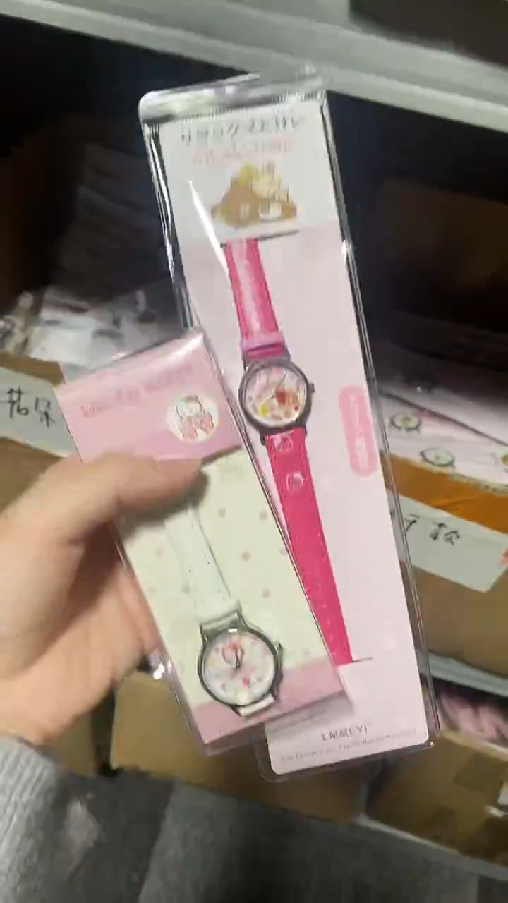 石英机芯-光能机芯合金钢kitty花朵款+轻松熊草莓款
