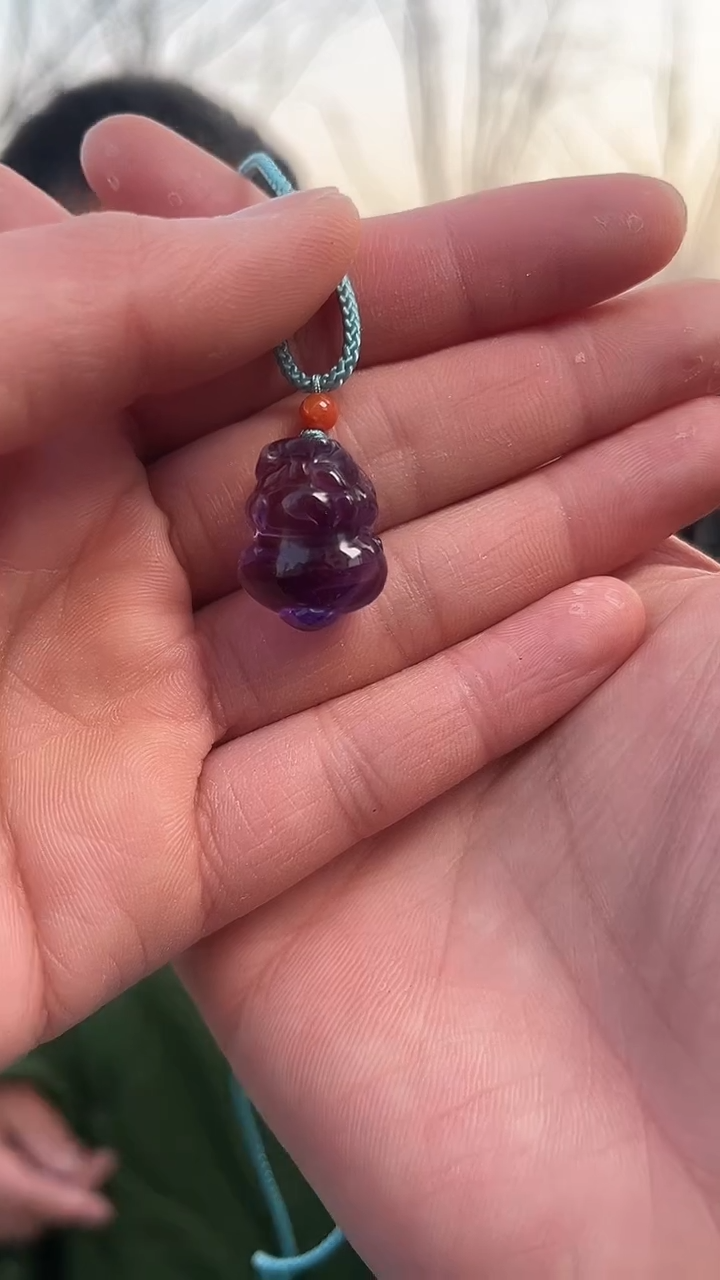 【闪购商品】紫晶吊坠(赠链)未镶嵌天然多样性发一