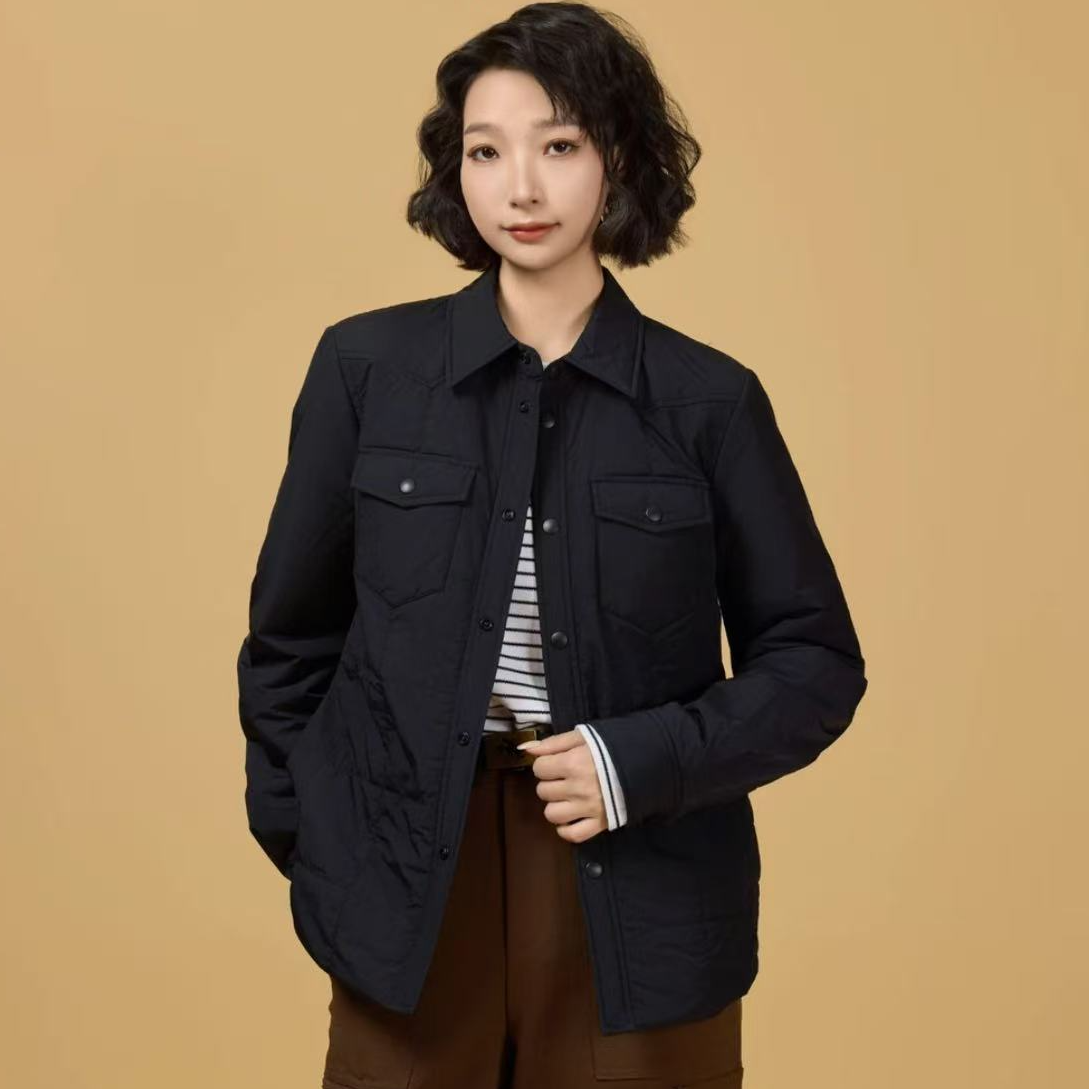 哥弟   翻领双口袋轻薄保暖新雪丽棉衣140018