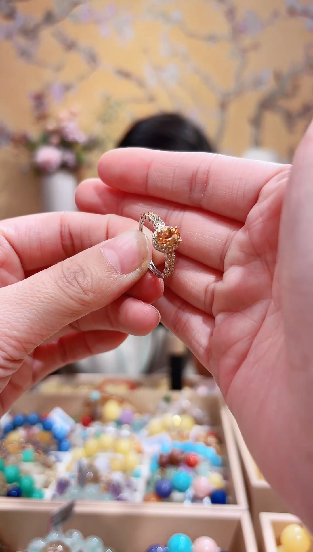 银S925镶嵌戒指水晶戒指