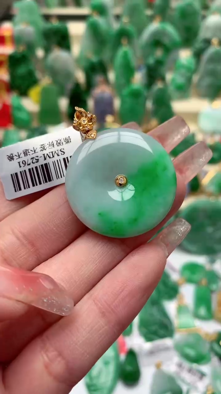 【闪购商品】翡翠颈饰18K金镶嵌挂件