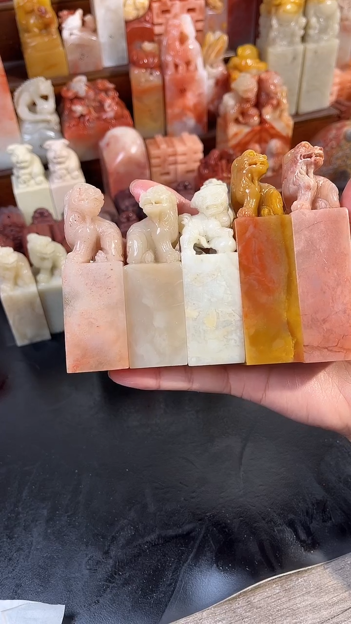 老挝石印石5个长章