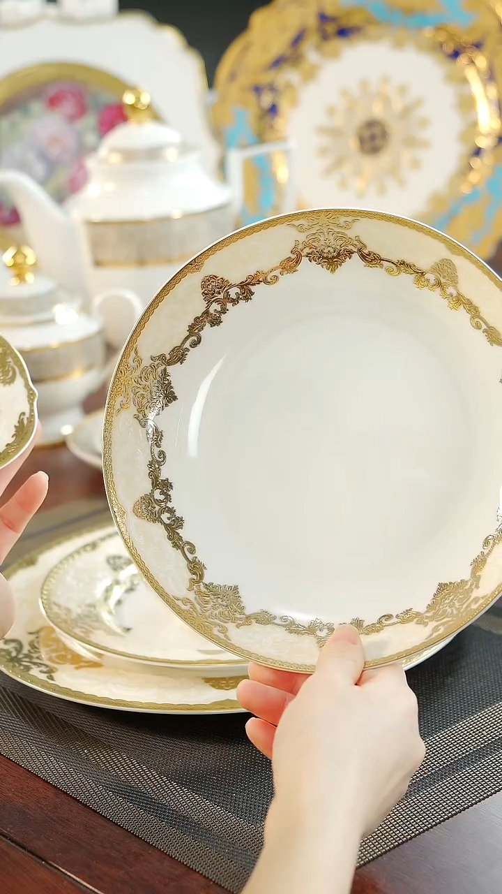 【闪购商品】瓷片8英寸深菜盘  4个打包福利价