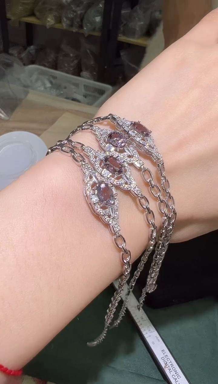 【闪购商品】尖晶石手链银S925镶嵌0119s058多样性发一