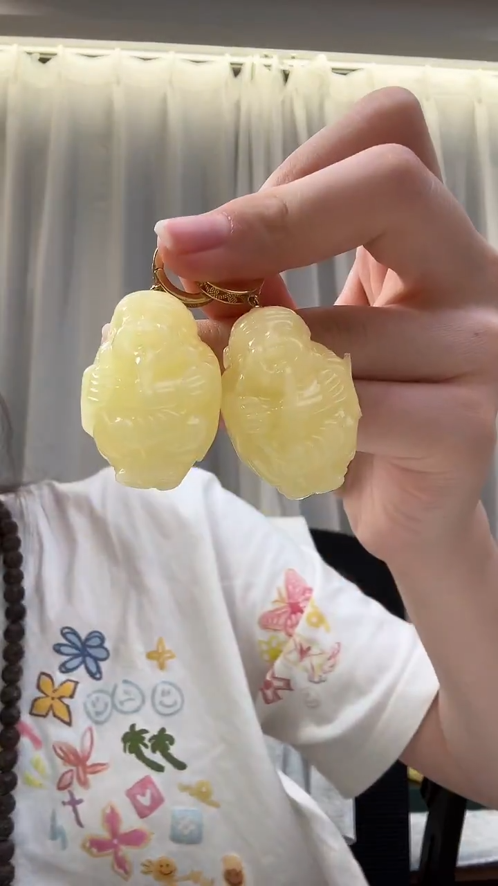 琥珀颈饰未镶嵌耳环
