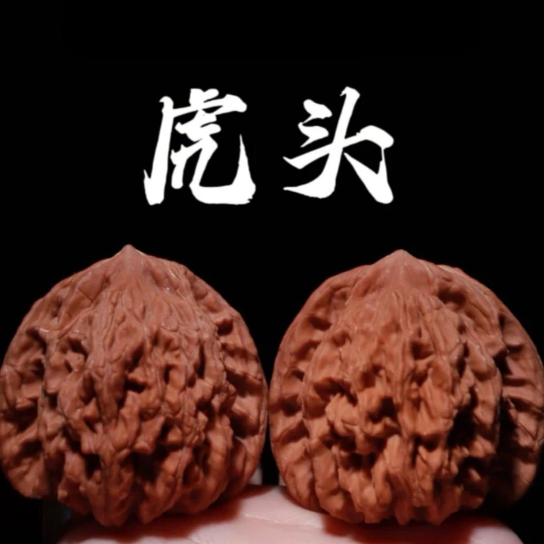 文玩四座楼狮子头核桃手把件原色麒麟官帽男士盘玩古玩