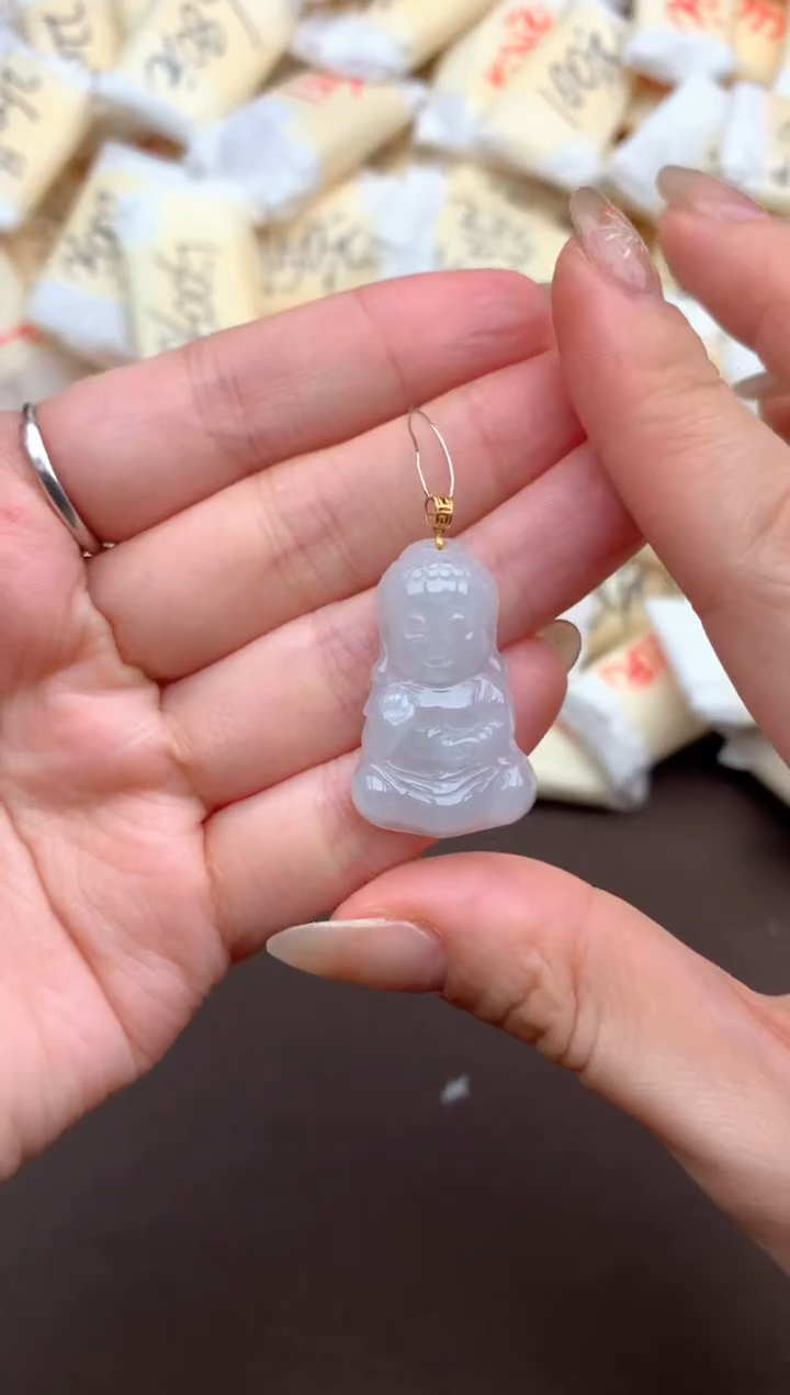 【闪购商品】翡翠挂件18K金镶嵌一