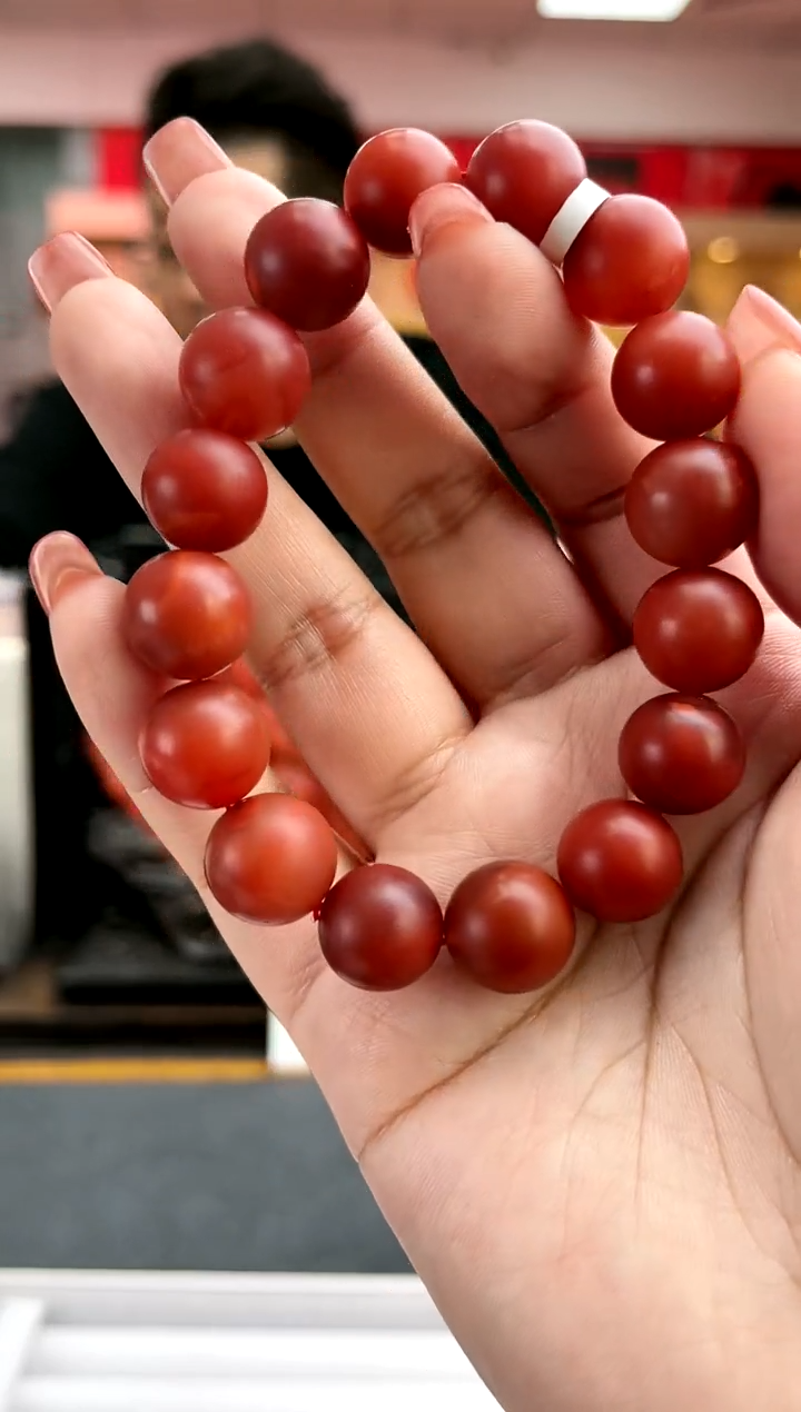 【闪购商品】南红玛瑙卡13南红瓦西火焰哑光单圈未镶嵌一件34