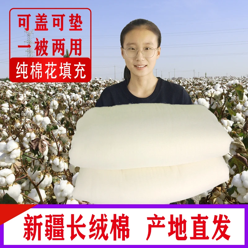 长绒棉被纯棉棉胎被子芯棉絮床垫被褥子手工被棉花被被子秋冬款