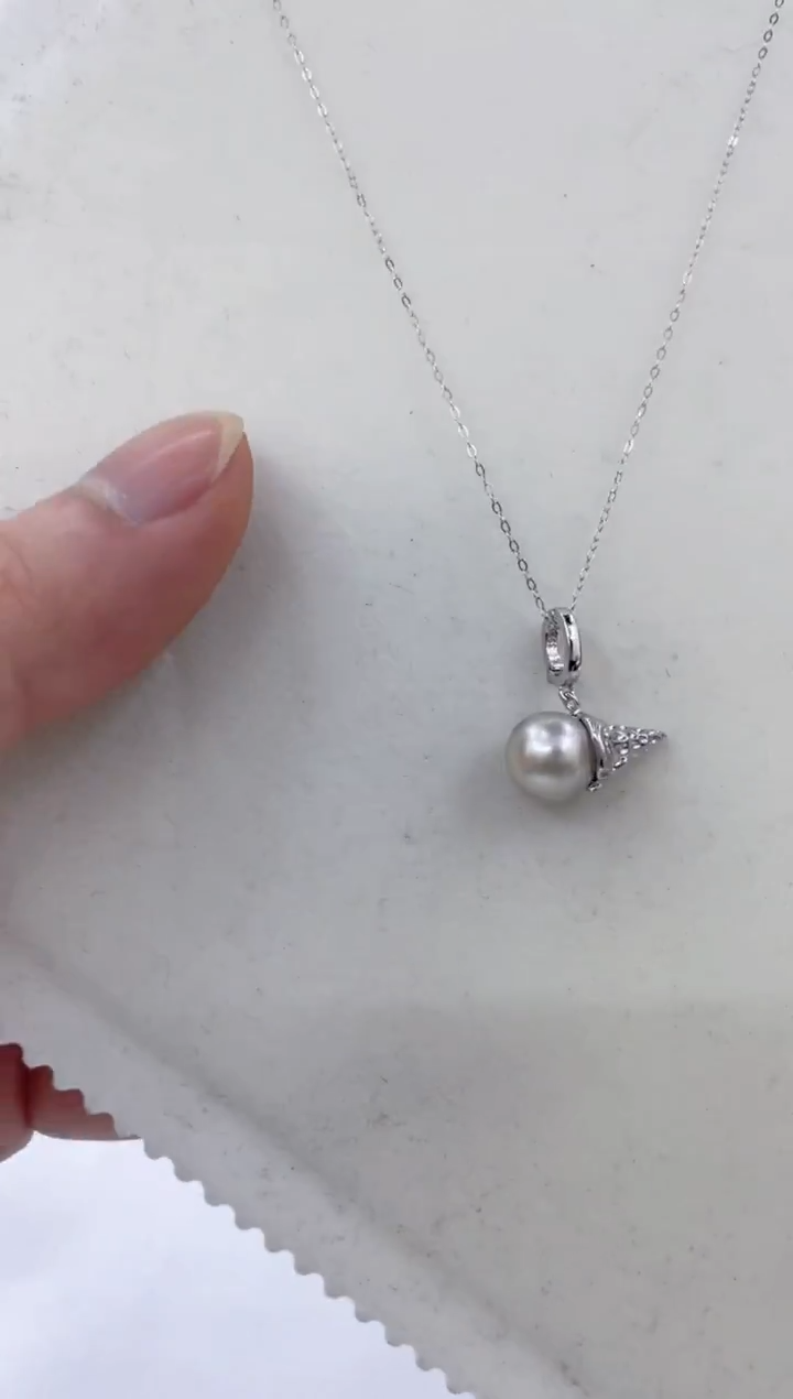 颈饰银S925镶嵌海水珍珠  