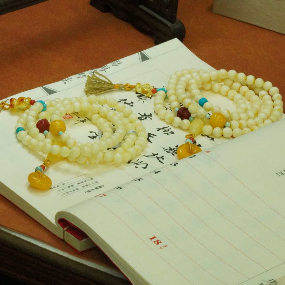 天然蜜蜡多圈手串简约百搭—多样性发其一【JJ651】7mm+