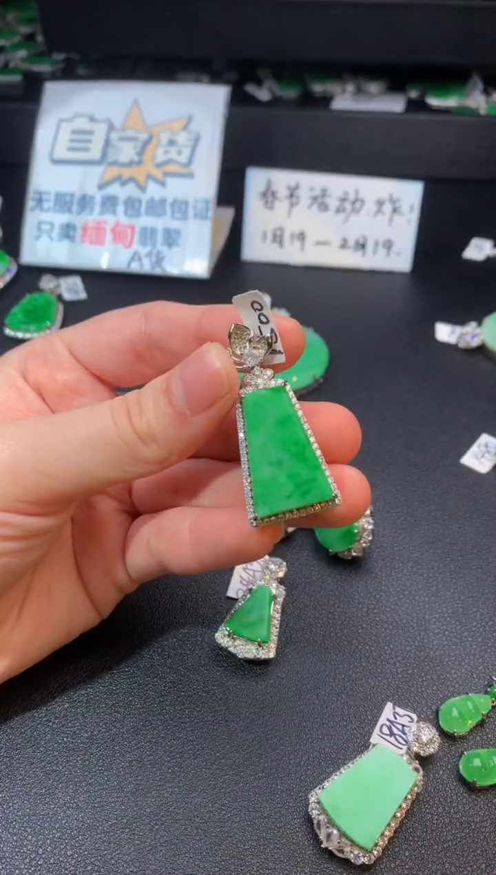 【闪购商品】翡翠颈饰银S925镶嵌翡翠