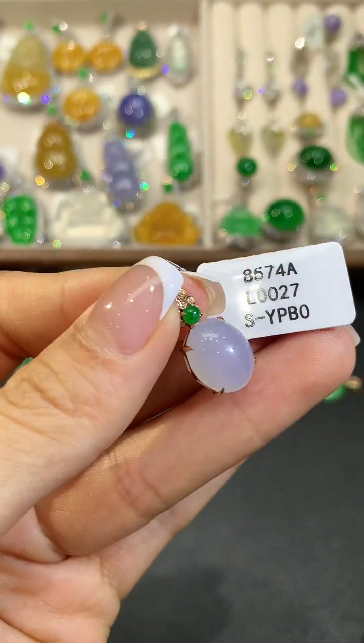 【闪购商品】翡翠吊坠(不含链)18K金镶嵌L0027