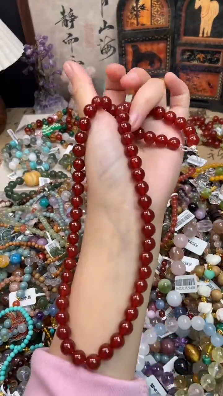 银S925镶嵌玛瑙项链386