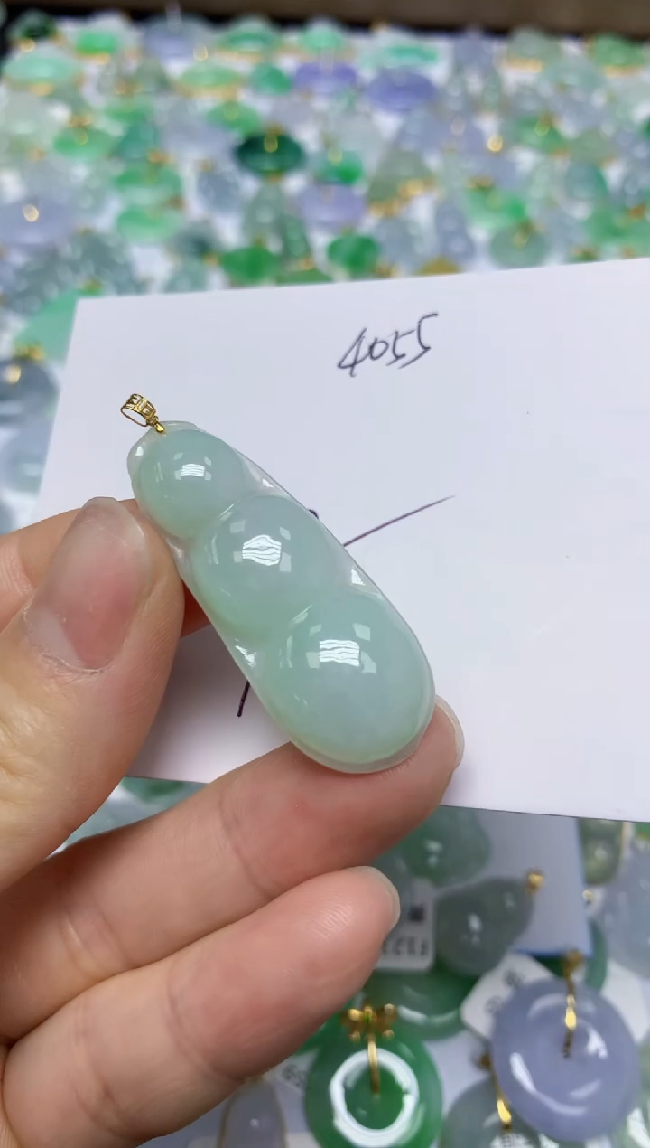 【闪购商品】翡翠挂件18K金镶嵌 天然翡翠A货