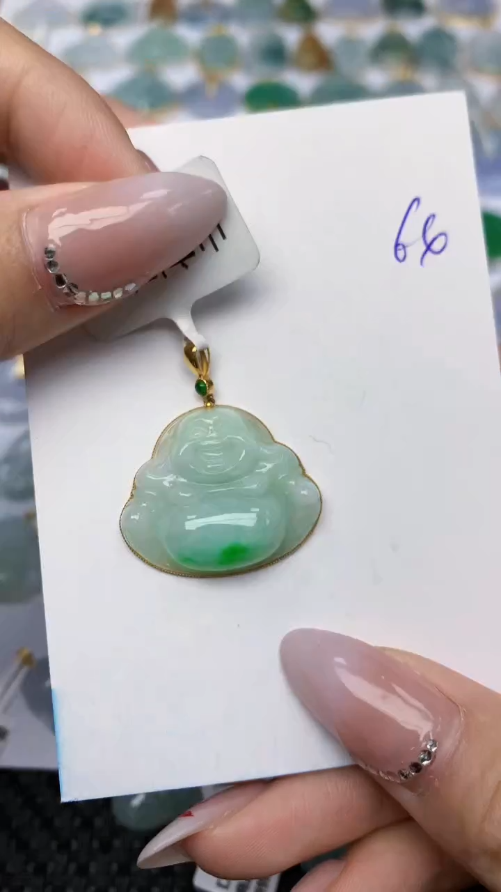 【闪购商品】翡翠颈饰18K金镶嵌 天然翡翠A货