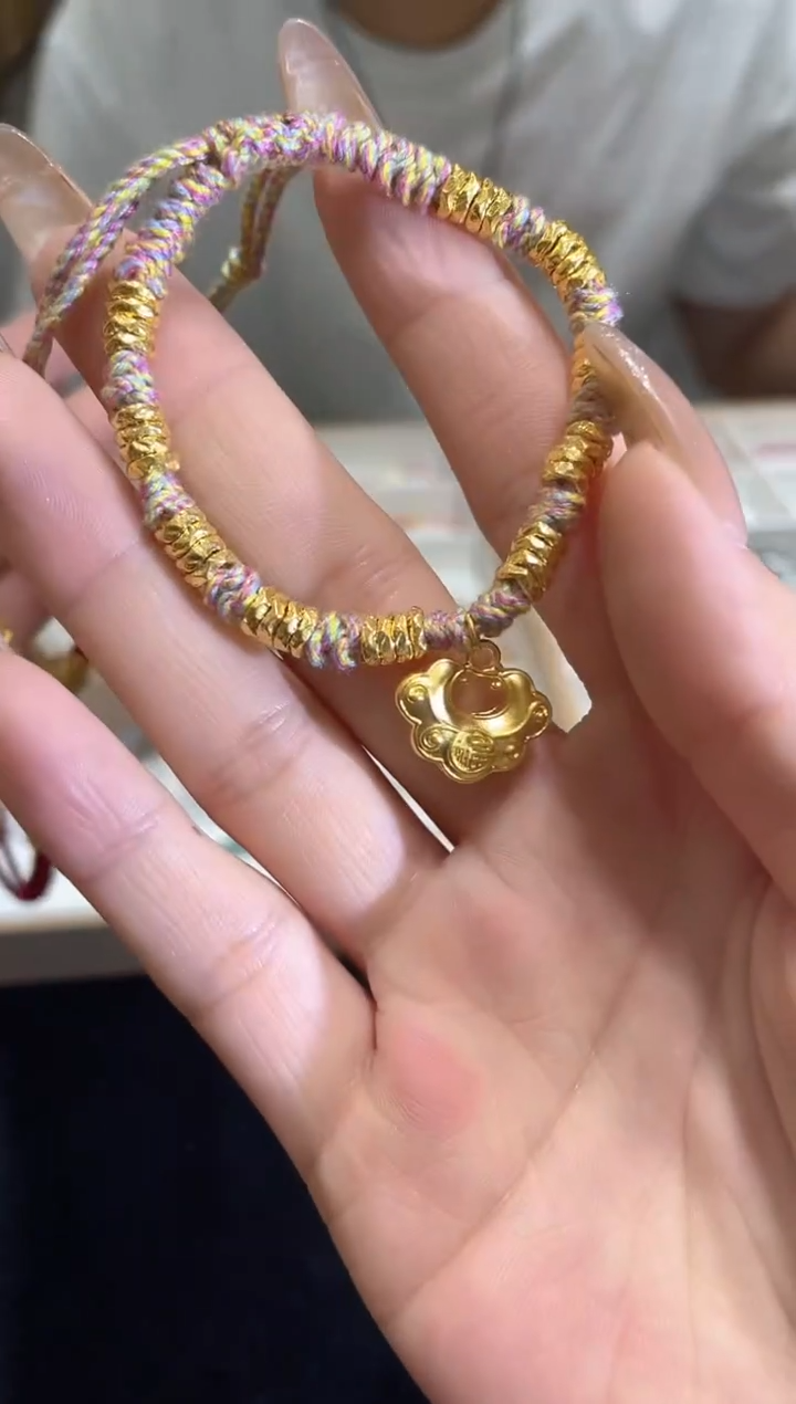 手饰定制足金手绳   HT054