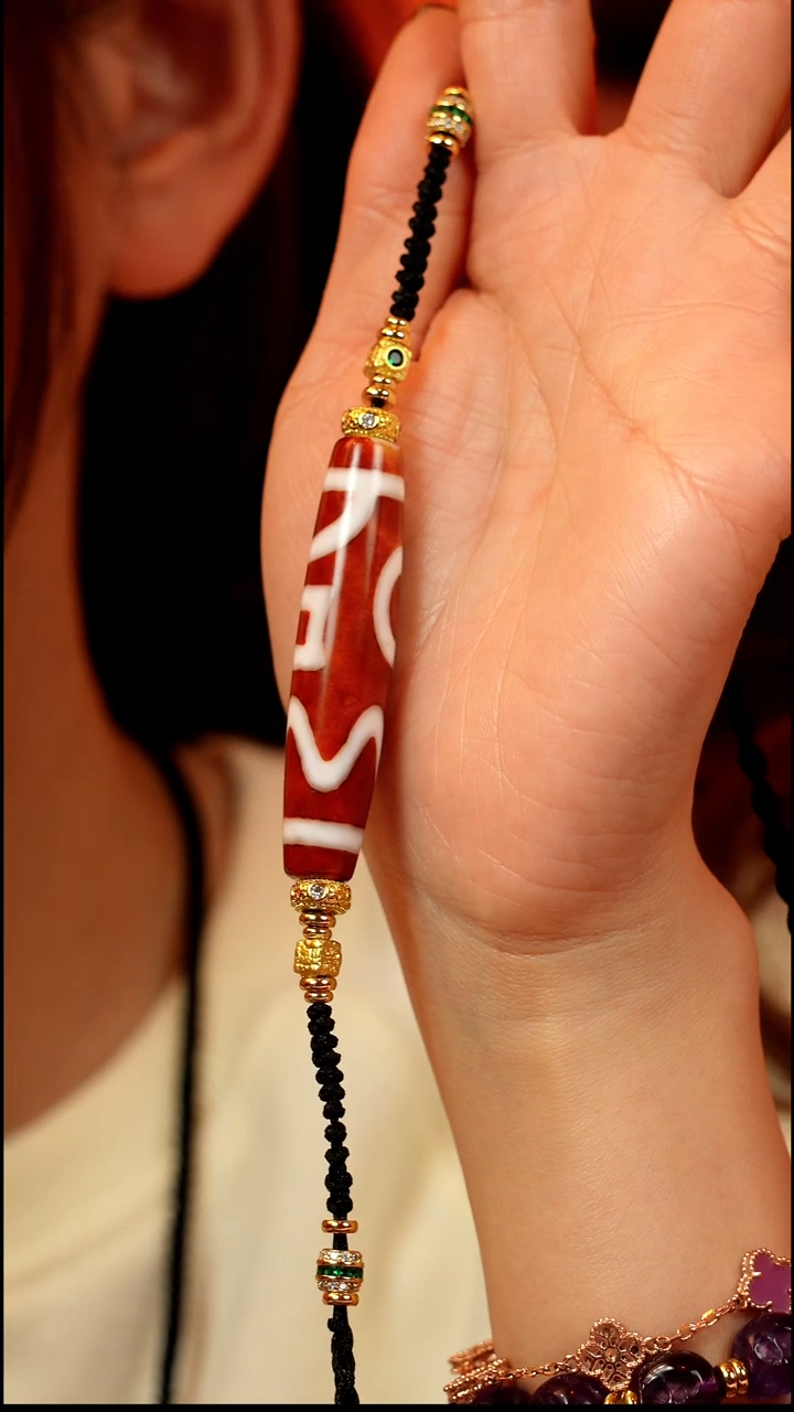 玛瑙/玉髓（覆膜）颈饰合金伽元珠玉｜红肉息增怀-玛瑙锁骨链