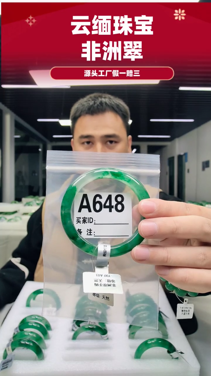 未镶嵌手镯石英质玉（非洲翠）59圈口A648