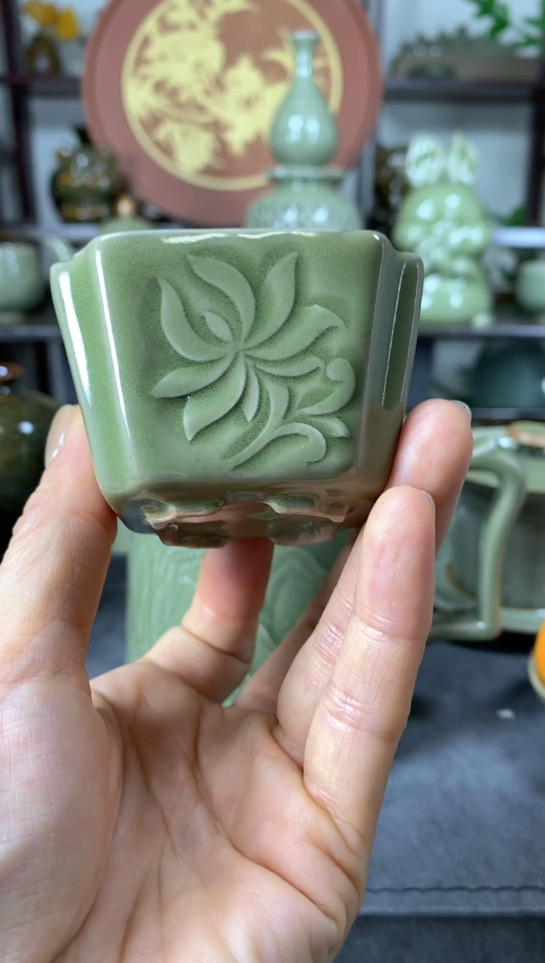 冰****1微瑕 小方杯【莲花一个】